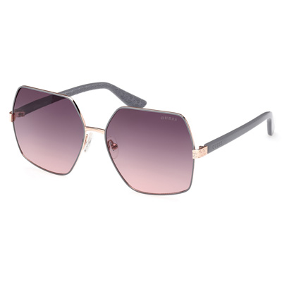 Occhiali Da Sole GUESS GF6143 – Montatura Rosa Shiny, Lenti Grigio Gradiente, Protezione UVA/UVB, Taglia 59-16-140