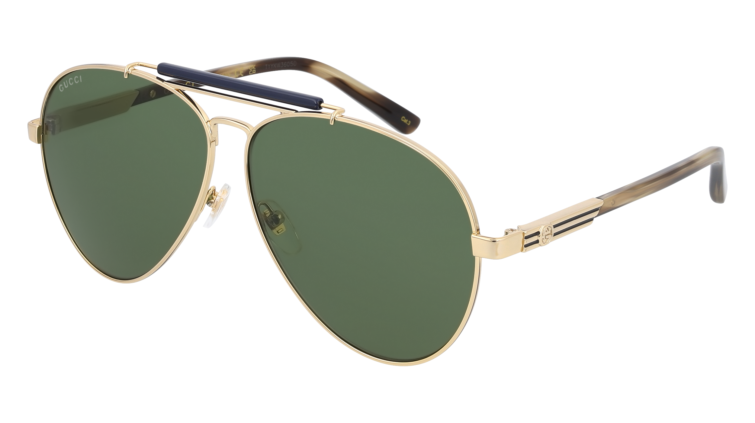 NWT Gucci GG1287S-004 Gold Havana Aviator 61mm Sunglasses GG1287S-004-FRONT.jpg?v=1694668437 main image 3
