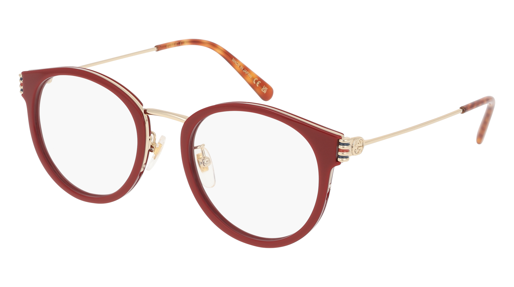 NWT Gucci GG1885oA-003 Burgundy Gold 51mm Eyeglasses NEW Gucci GG1865O 003 Dark Red Havana/Blue/Red 50mm  main image 2