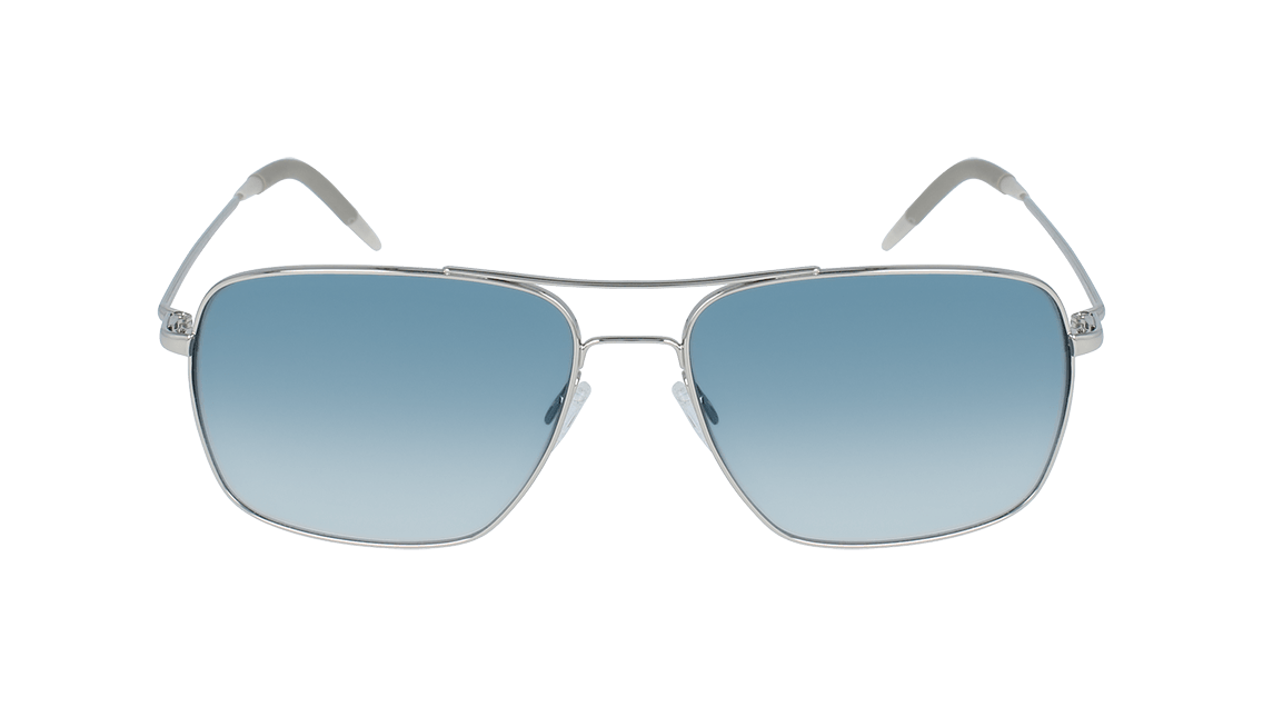 Oliver Peoples 0OV 1150S CLIFTON Sunglasses – Antique Pewter Metal Frame, Brown Gradient Lens