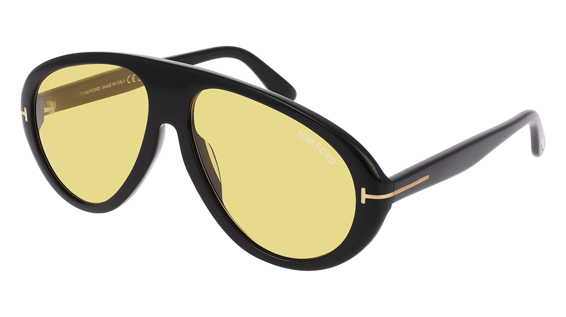 Occhiali Da Sole Tom Ford TF988 Camillo – 60 Mm, Nero, Lenti Grigie Graduate, Made In Italy