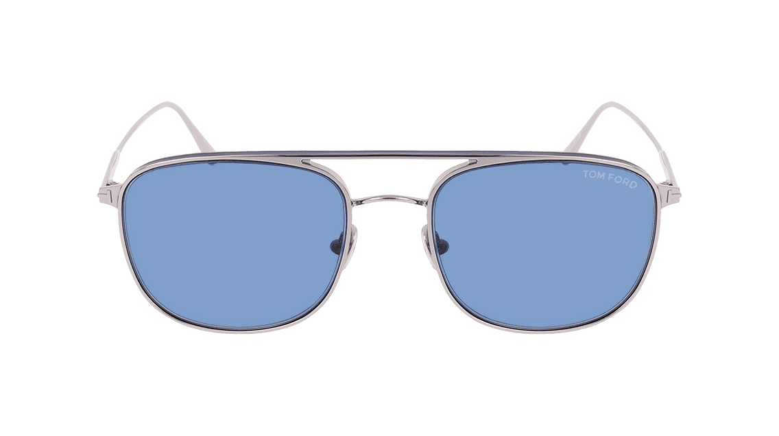 TOM FORD - Jake 56mm Navigator Sunglasses in Shiny Ruthenium /Blue TOM FORD - Jake 56mm Navigator Sunglasses in Shiny Ruthenium /Blue