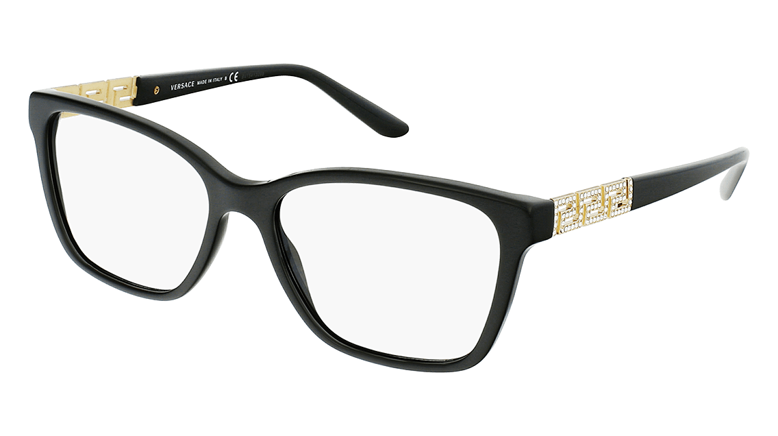 Versace VE4402 Prescription Sunglasses - Black / Dark Grey - Tortoise+Black